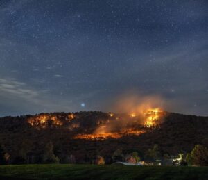 Wildfire on Sauratown Mountain
