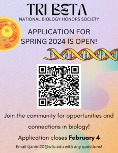 Tri Beta Recruitment Poster for Spring 2024
